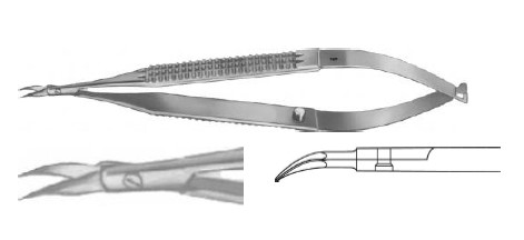 ВАННЕС МІКРО-НОЖИЦІ ПЕРЕХРЕС. ЗЄДН. РУЧК. ВИГНУТ. 120MM